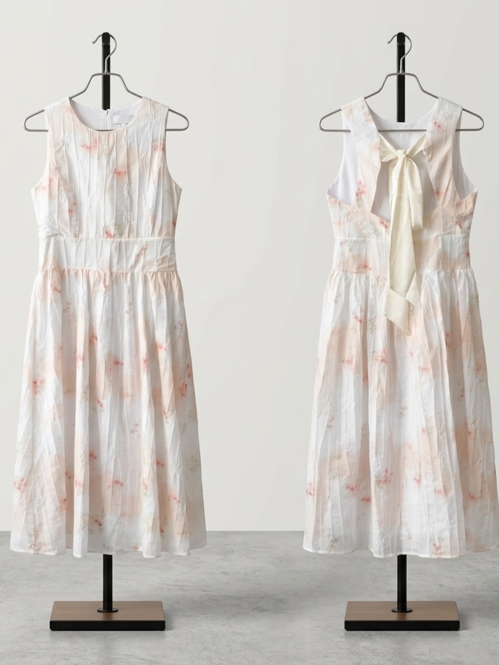 New Rosie Posie Ivory Floral Midi Dress with Back Tie